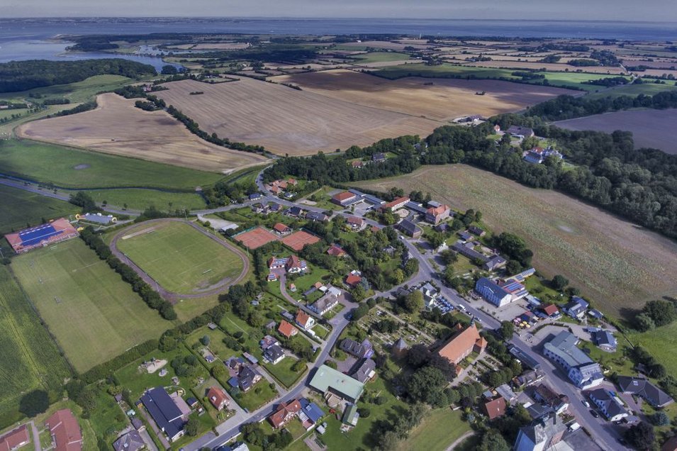 Gelting, der Norderholm aus der Luft